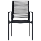 vidaXL Gartenstühle 2 Stk. PVC Rattan Schwarz