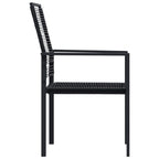 vidaXL Gartenstühle 2 Stk. PVC Rattan Schwarz