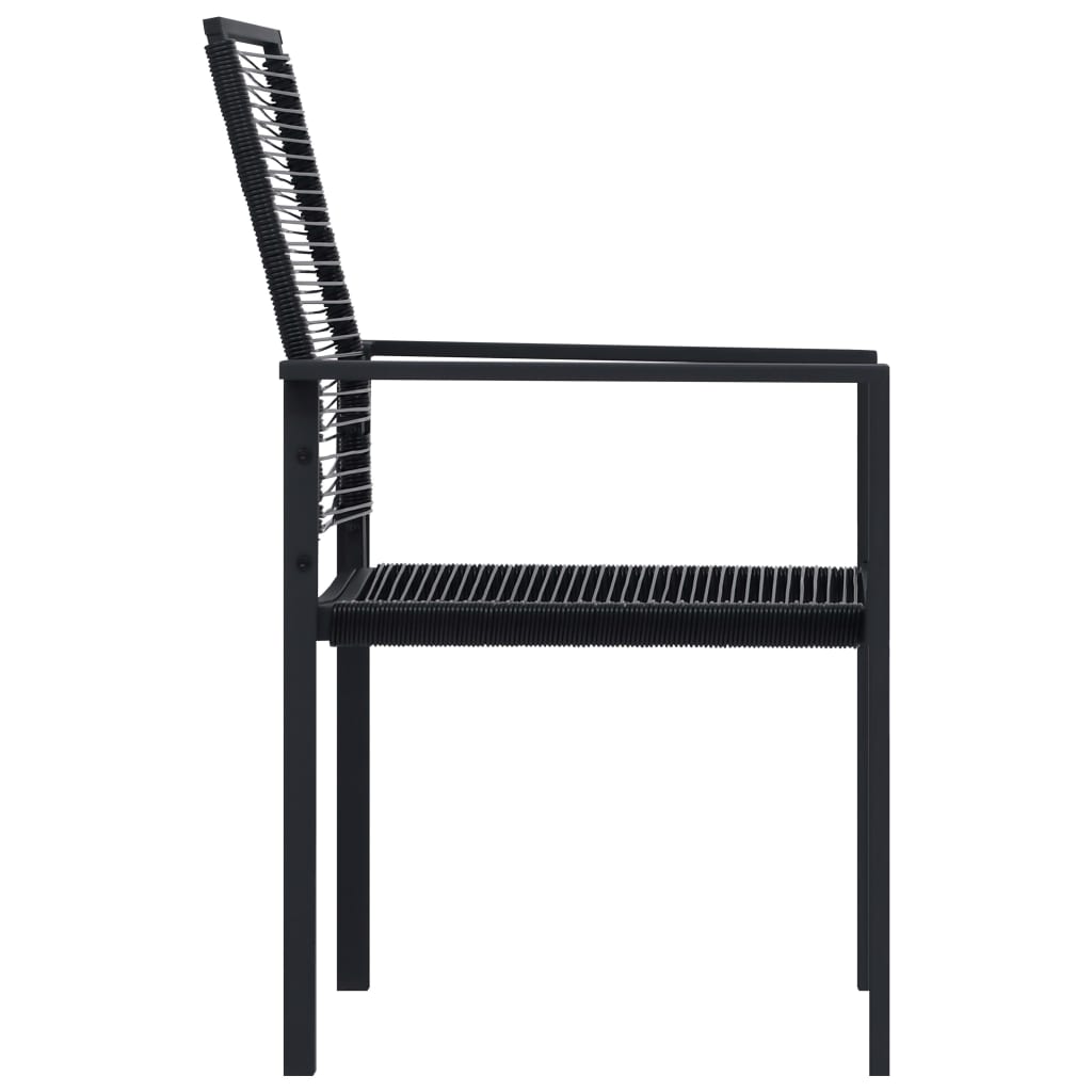 vidaXL Gartenstühle 2 Stk. PVC Rattan Schwarz