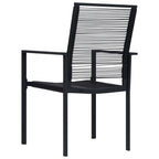 vidaXL Gartenstühle 2 Stk. PVC Rattan Schwarz