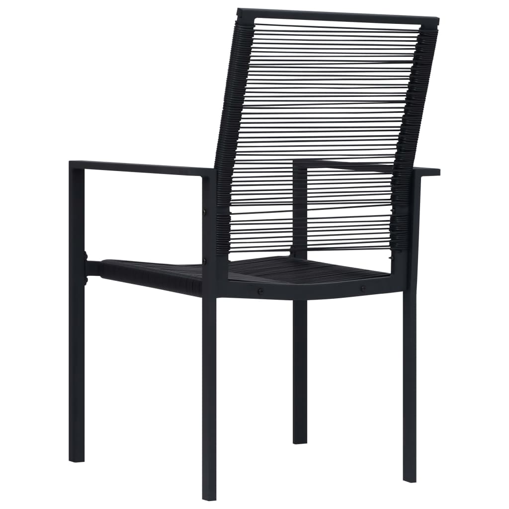vidaXL Gartenstühle 2 Stk. PVC Rattan Schwarz