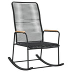 vidaXL Garten-Schaukelstuhl Schwarz 59x79,5x104 cm PVC Rattan