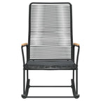 vidaXL Garten-Schaukelstuhl Schwarz 59x79,5x104 cm PVC Rattan
