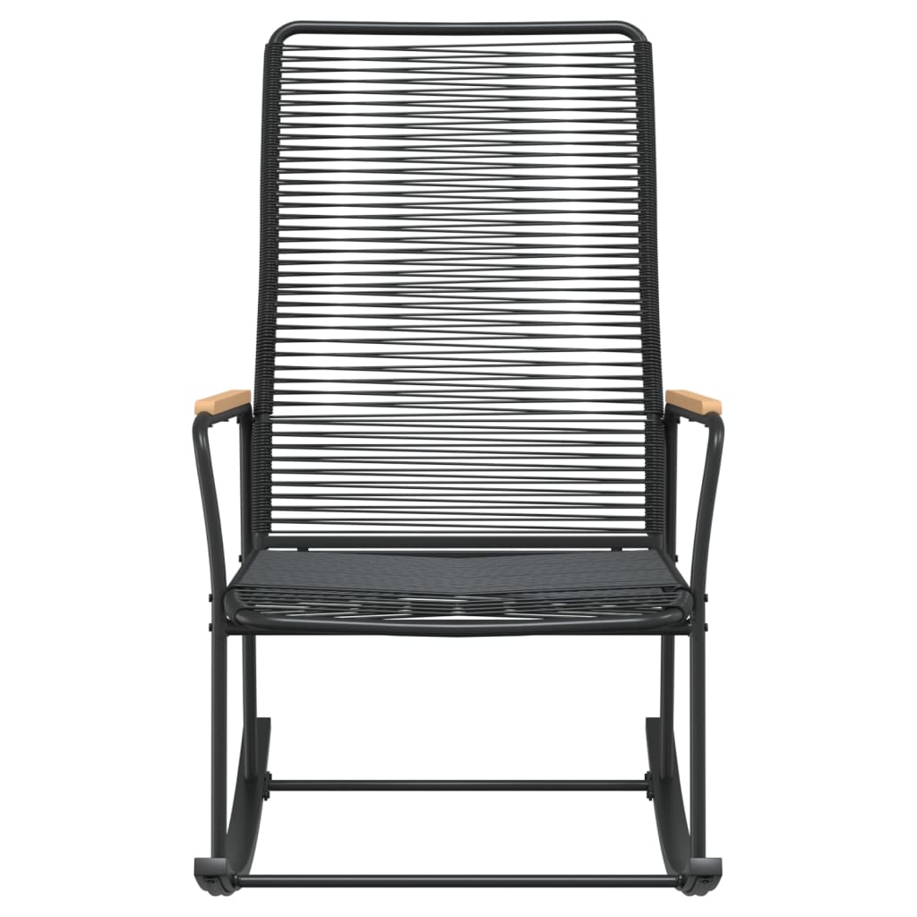 vidaXL Garten-Schaukelstuhl Schwarz 59x79,5x104 cm PVC Rattan