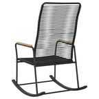 vidaXL Garten-Schaukelstuhl Schwarz 59x79,5x104 cm PVC Rattan