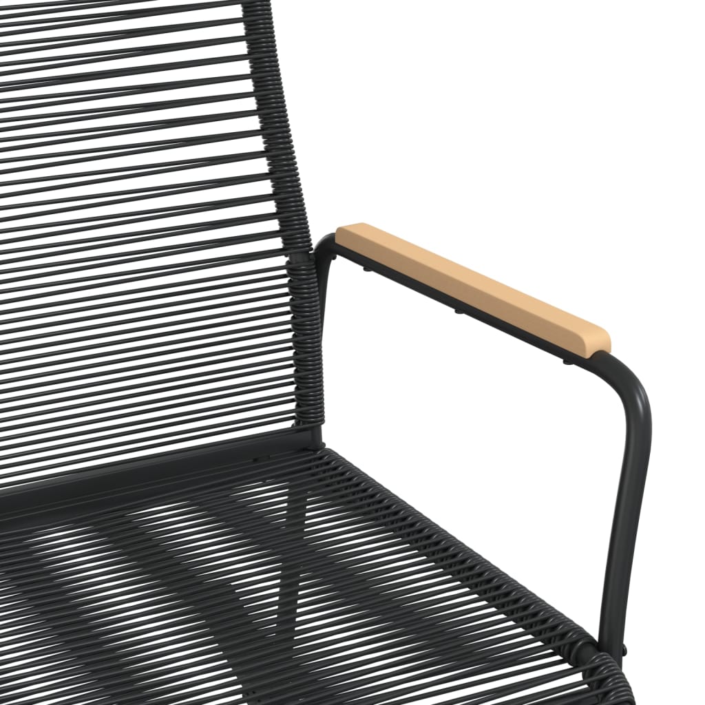 vidaXL Garten-Schaukelstuhl Schwarz 59x79,5x104 cm PVC Rattan