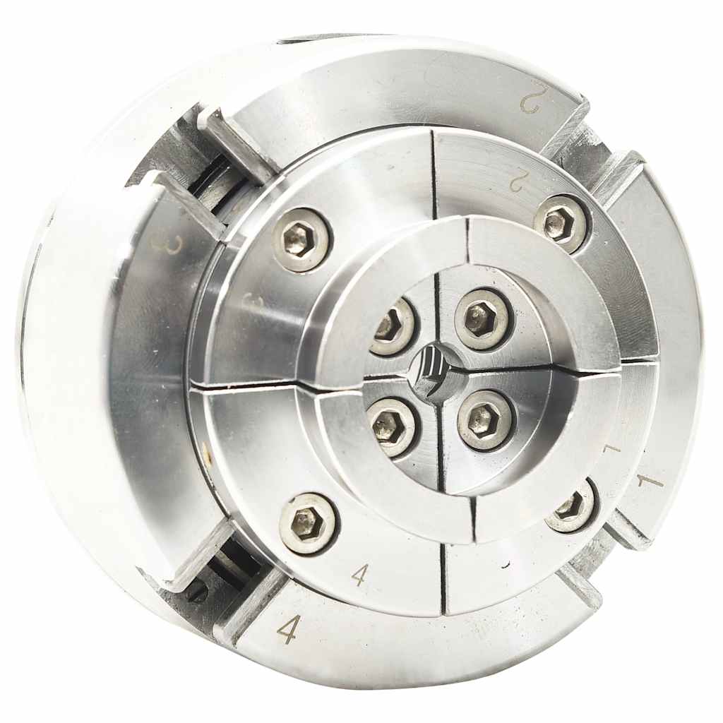 vidaXL 4-Backen-Drechselfutter mit M33 Aufnahme Stahl Silbern 96 mm
