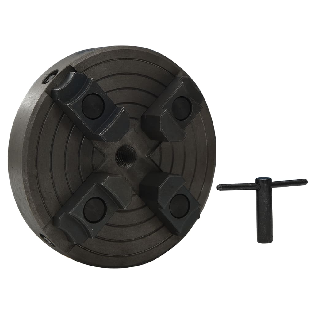 vidaXL 4-Backenfutter mit M18 Aufnahme Stahl Schwarz 150x63 mm