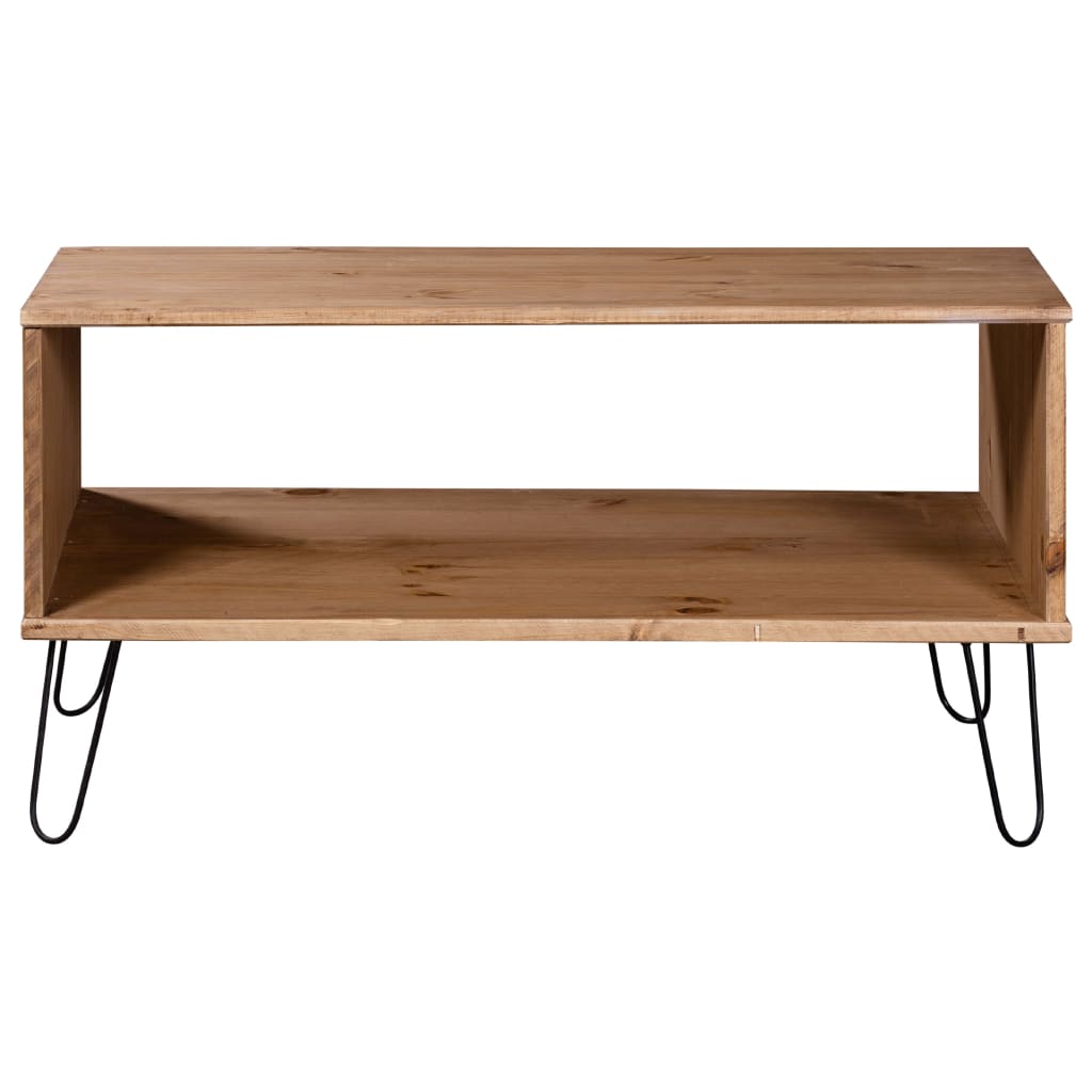 vidaXL Couchtisch New York Natur Massivholz Kiefer
