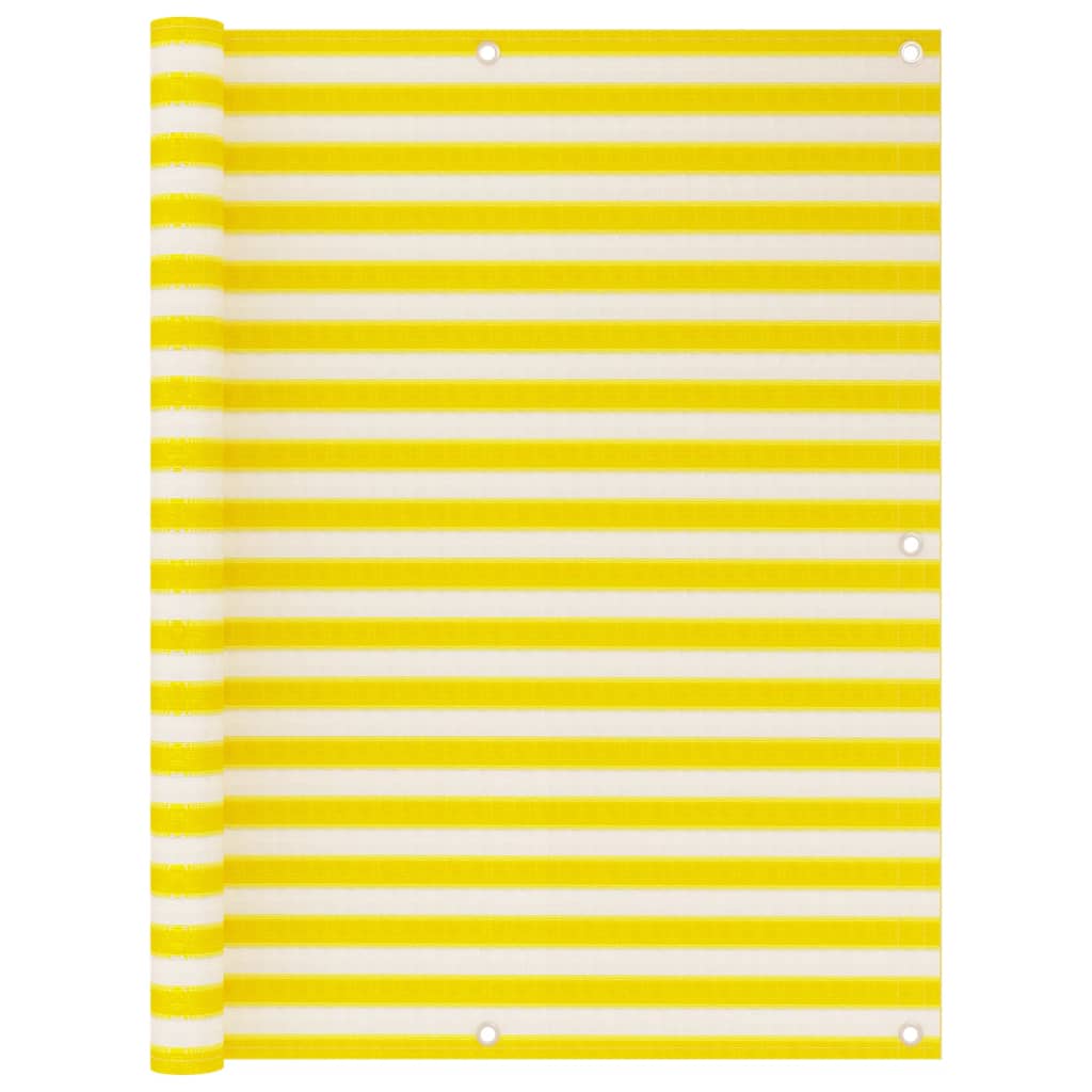 vidaXL Balkon-Sichtschutz Gelb und Weiß 120x500 cm HDPE