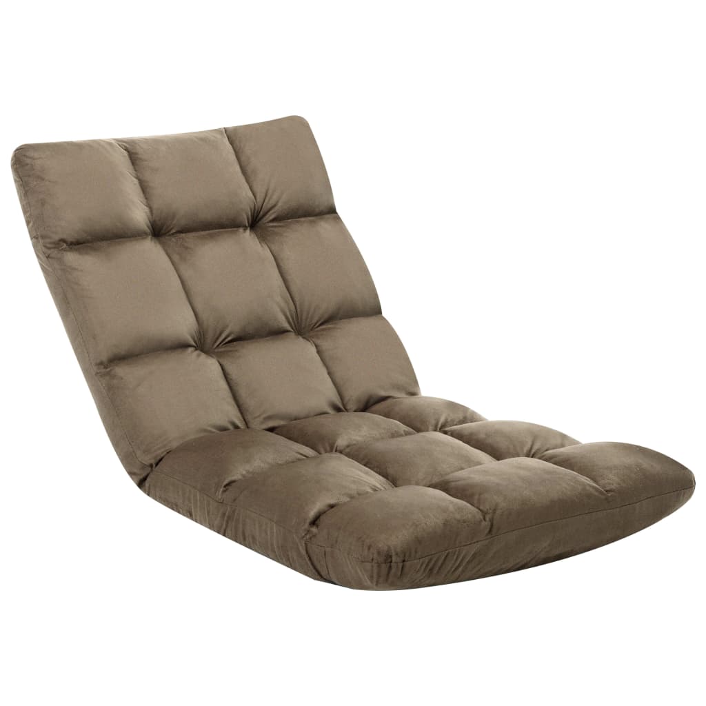 vidaXL Bodenstuhl Faltbar Taupe Mikrofaser