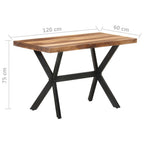 vidaXL Esstisch 120x60x75 cm Massivholz Honigfarben