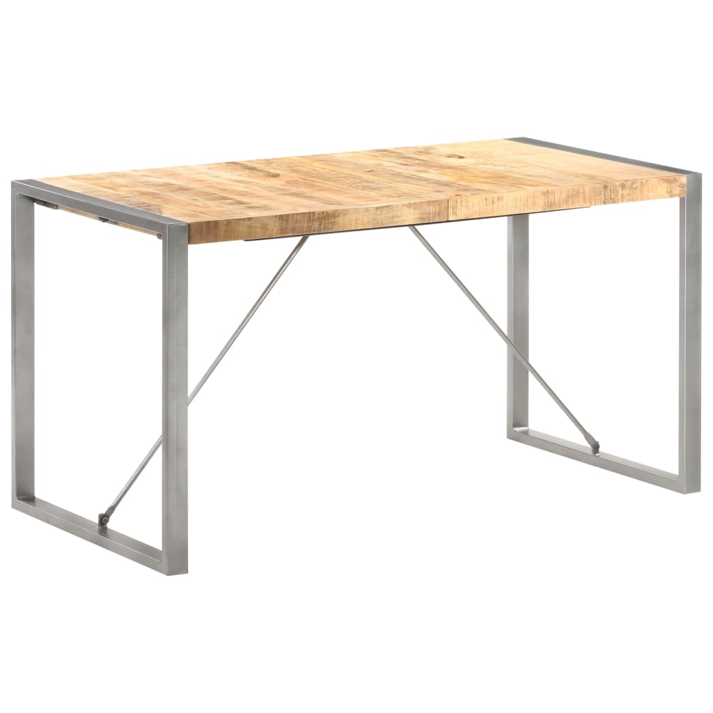 vidaXL Esstisch 120x60x75 cm Raues Mango-Massivholz