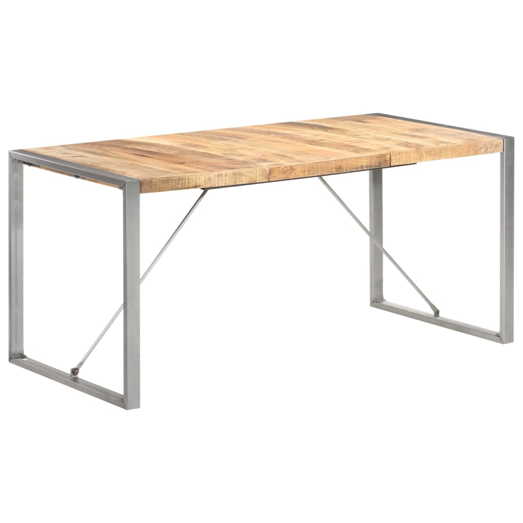vidaXL Esstisch 120x60x75 cm Raues Mango-Massivholz