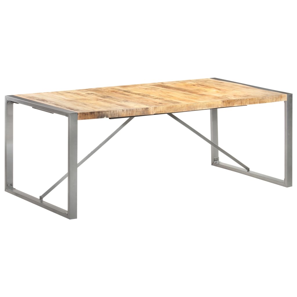 vidaXL Esstisch 120x60x75 cm Raues Mango-Massivholz