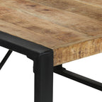 vidaXL Esstisch 140x140x75 cm Raues Mangoholz