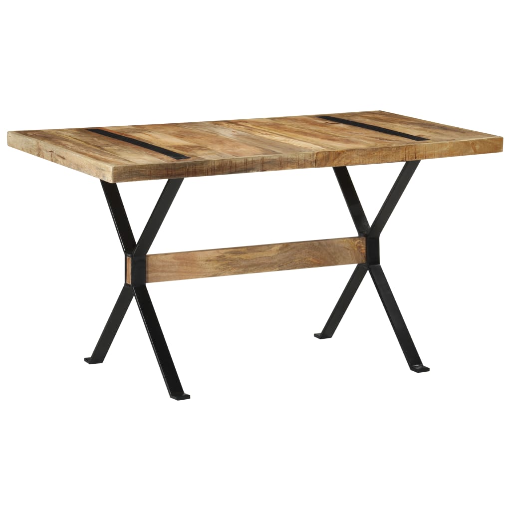 vidaXL Esstisch 140x140x75 cm Raues Mangoholz
