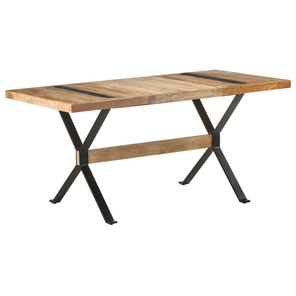 vidaXL Esstisch 140x140x75 cm Raues Mangoholz