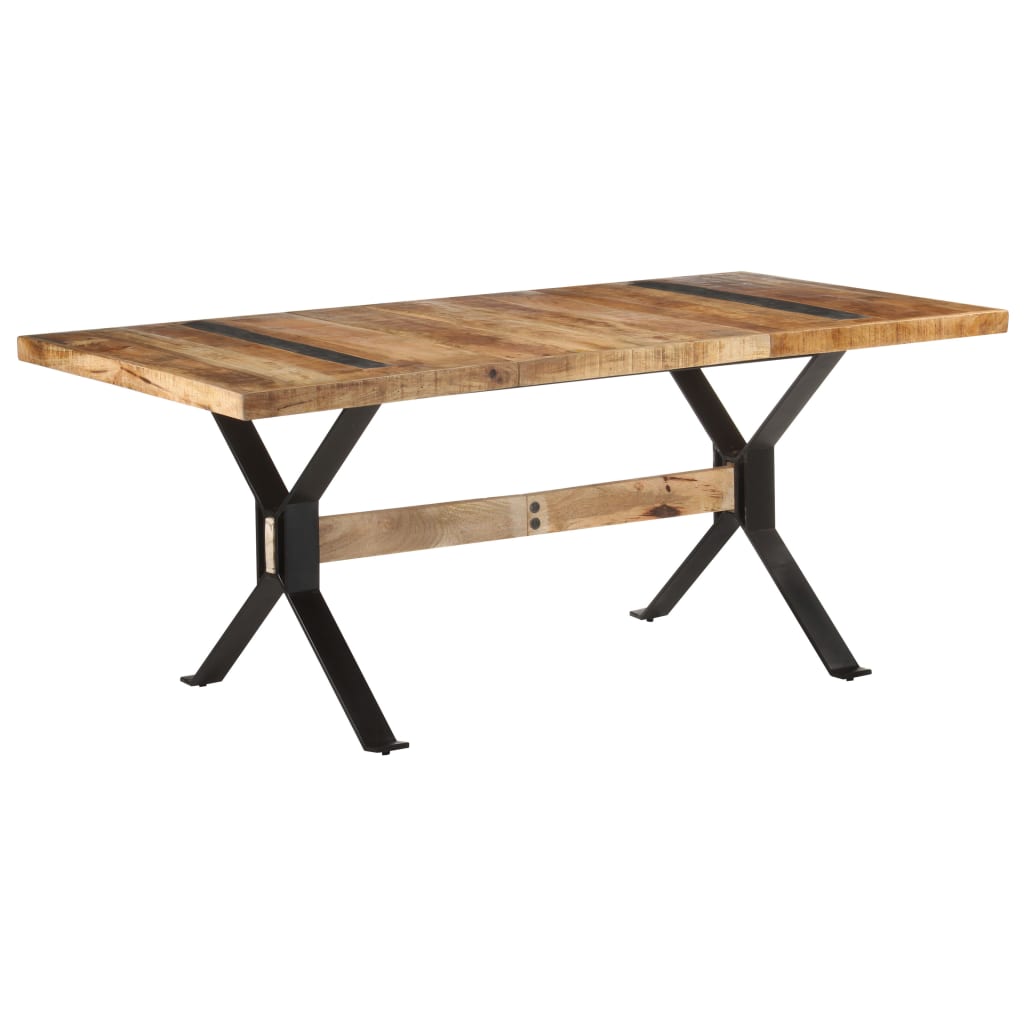 vidaXL Esstisch 140x140x75 cm Raues Mangoholz