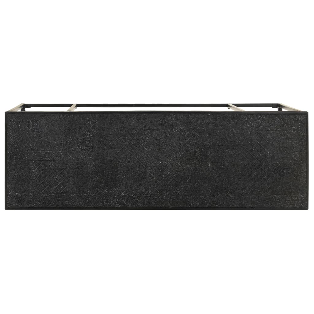 vidaXL Konsolentisch Schwarz 110x35x76 cm Massivholz Akazie und Mango