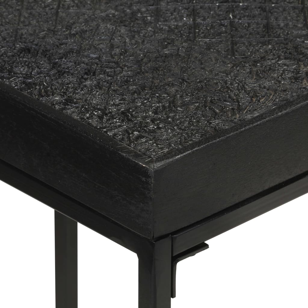 vidaXL Konsolentisch Schwarz 110x35x76 cm Massivholz Akazie und Mango