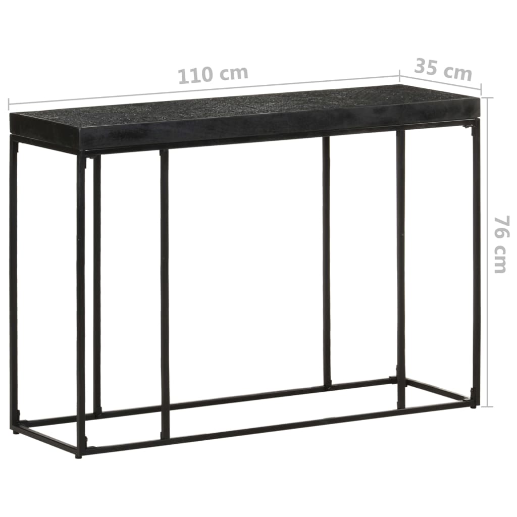 vidaXL Konsolentisch Schwarz 110x35x76 cm Massivholz Akazie und Mango