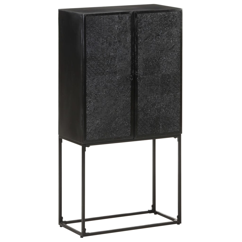 vidaXL Sideboard Schwarz 60x30x120 cm Massivholz Akazie und Mango