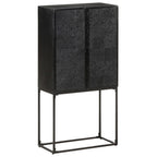 vidaXL Sideboard Schwarz 60x30x120 cm Massivholz Akazie und Mango