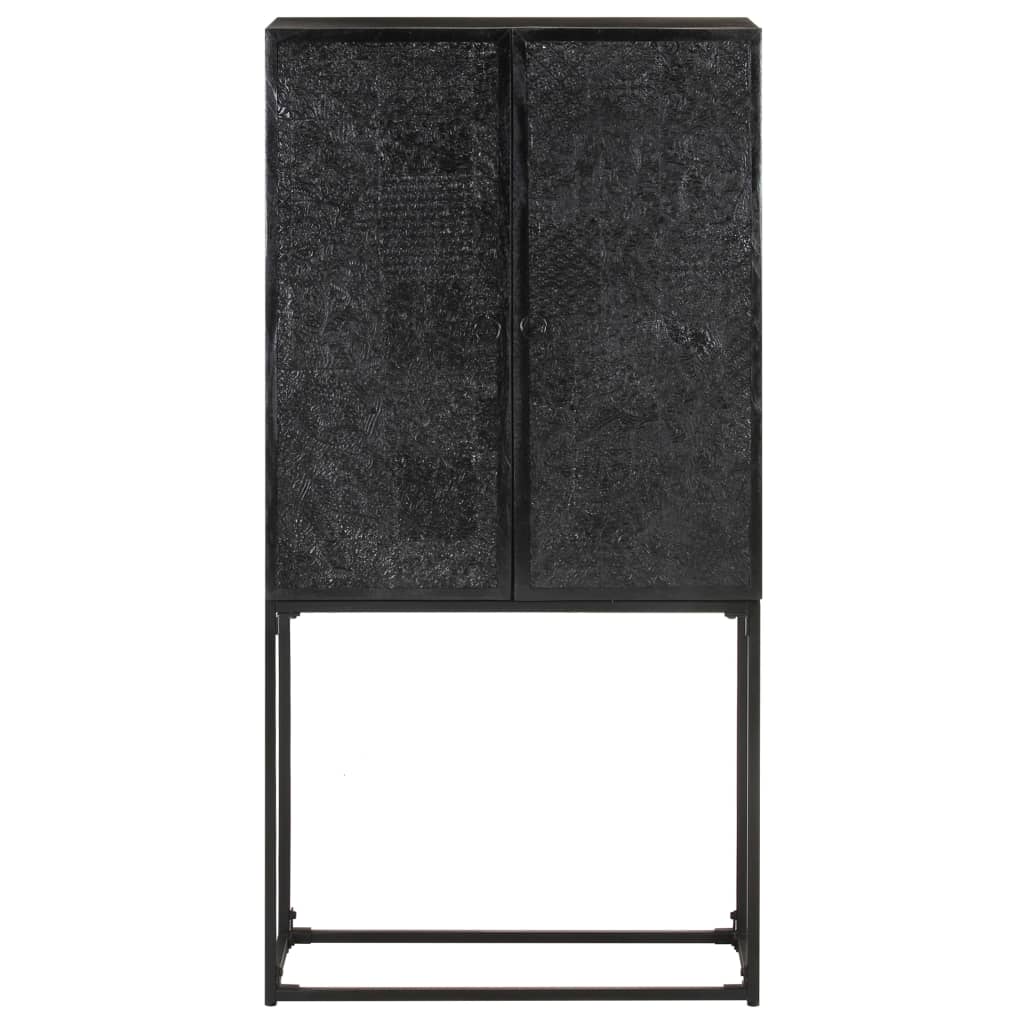 vidaXL Sideboard Schwarz 60x30x120 cm Massivholz Akazie und Mango