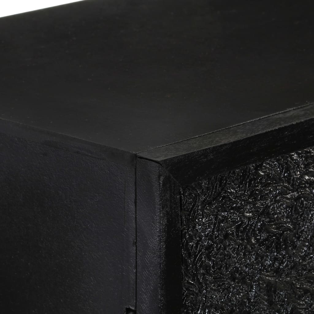 vidaXL Sideboard Schwarz 60x30x120 cm Massivholz Akazie und Mango