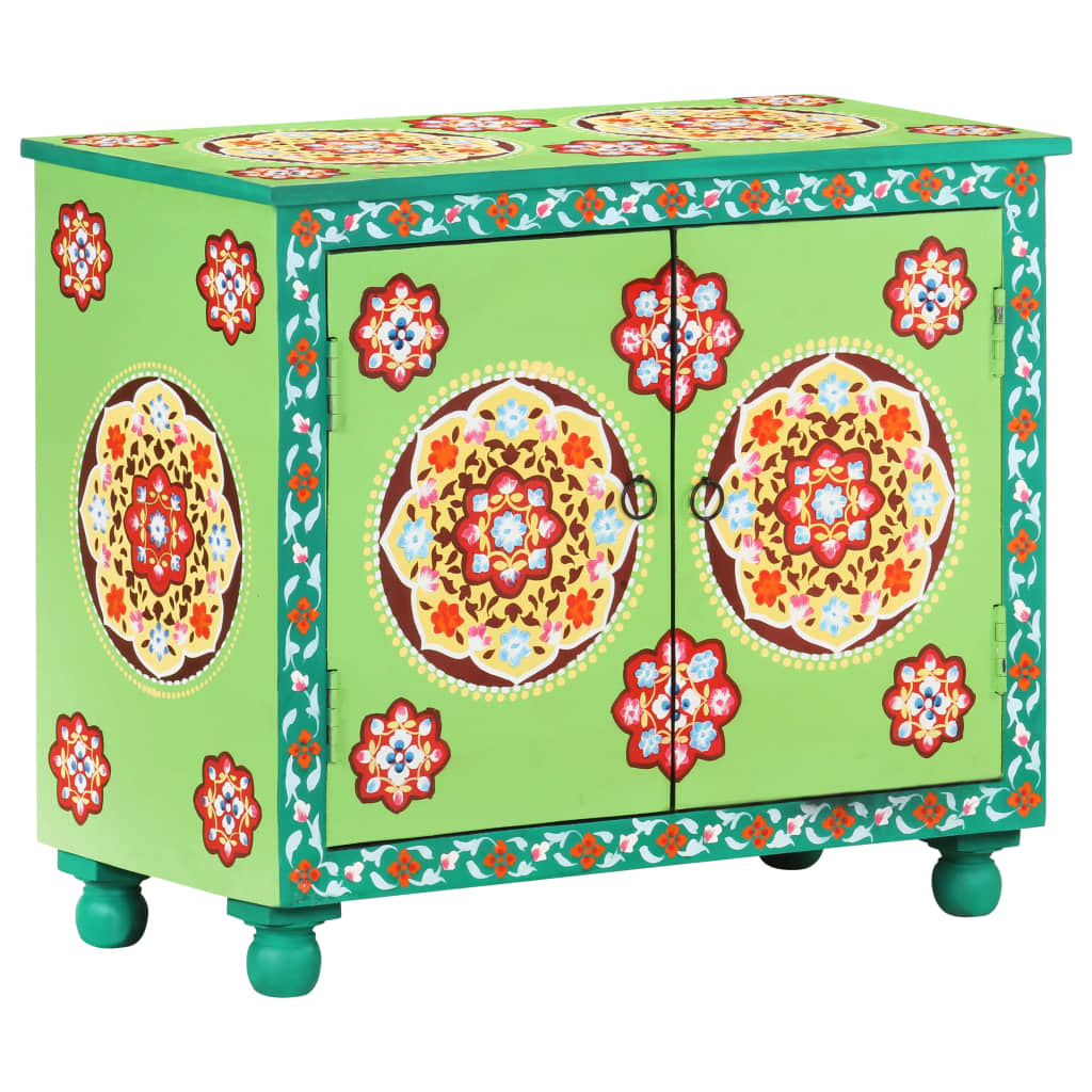 vidaXL Sideboard Handbemalt Mehrfarbig 70x35x60 cm Mango Massivholz