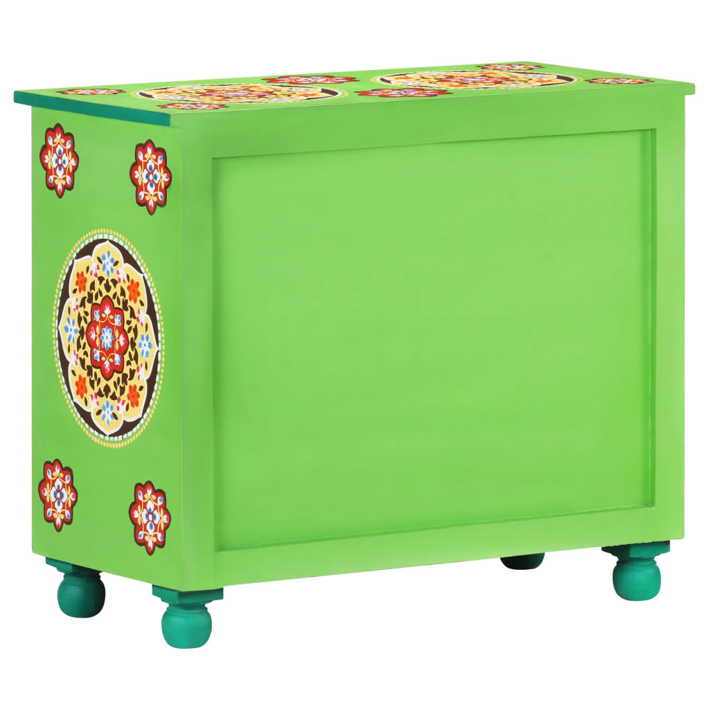 vidaXL Sideboard Handbemalt Mehrfarbig 70x35x60 cm Mango Massivholz