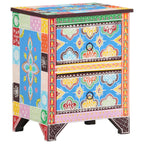 vidaXL Nachttisch Handbemalt 40x30x50 cm Mango Massivholz