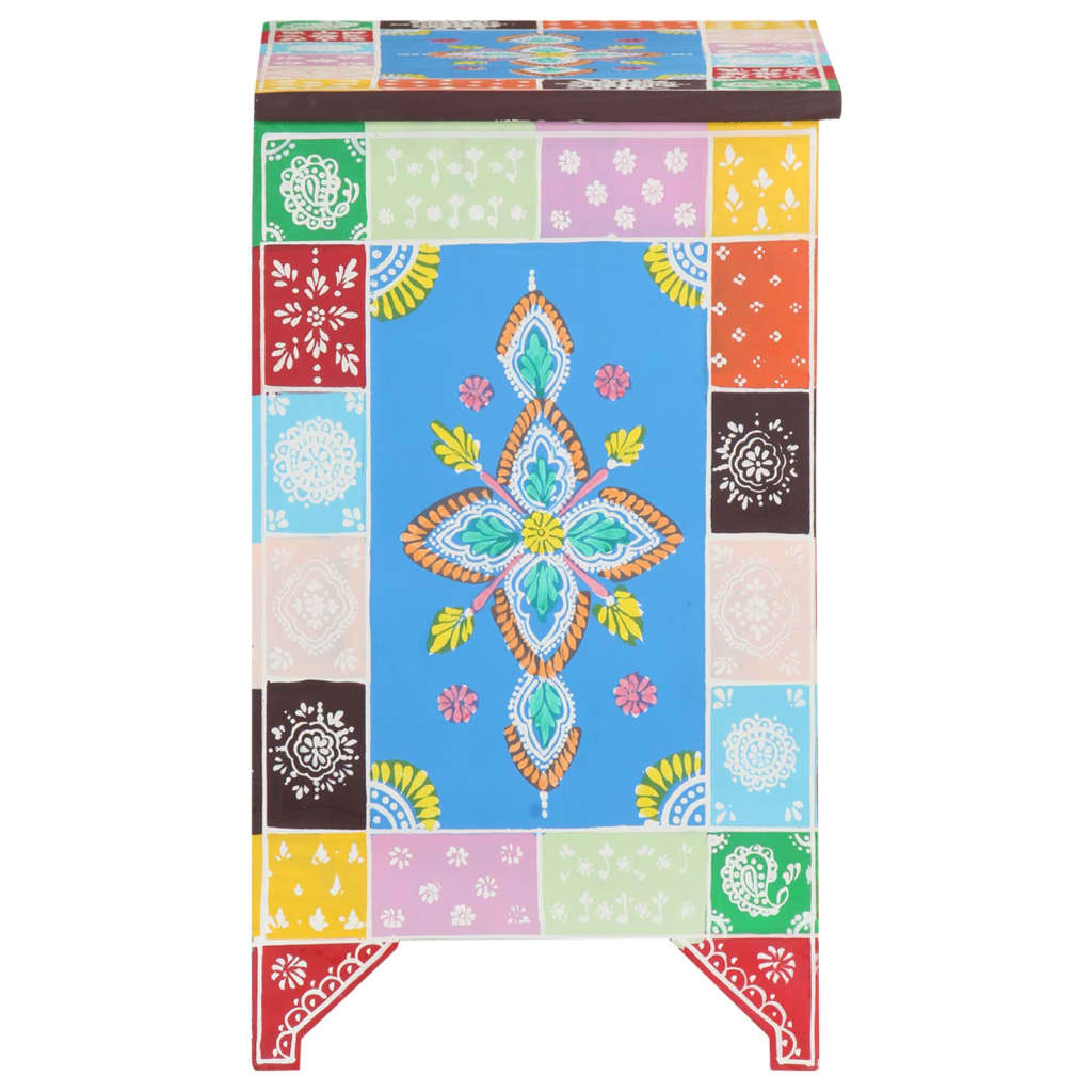 vidaXL Nachttisch Handbemalt 40x30x50 cm Mango Massivholz