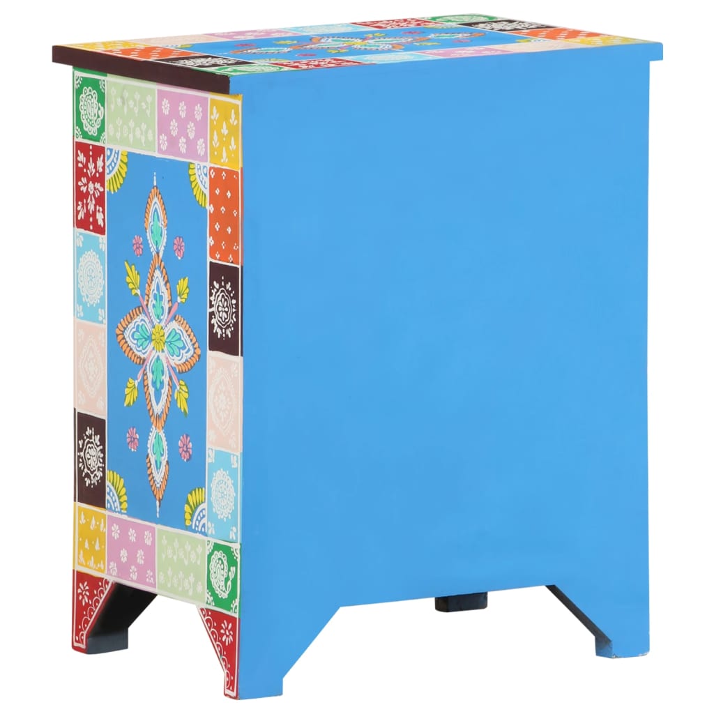 vidaXL Nachttisch Handbemalt 40x30x50 cm Mango Massivholz