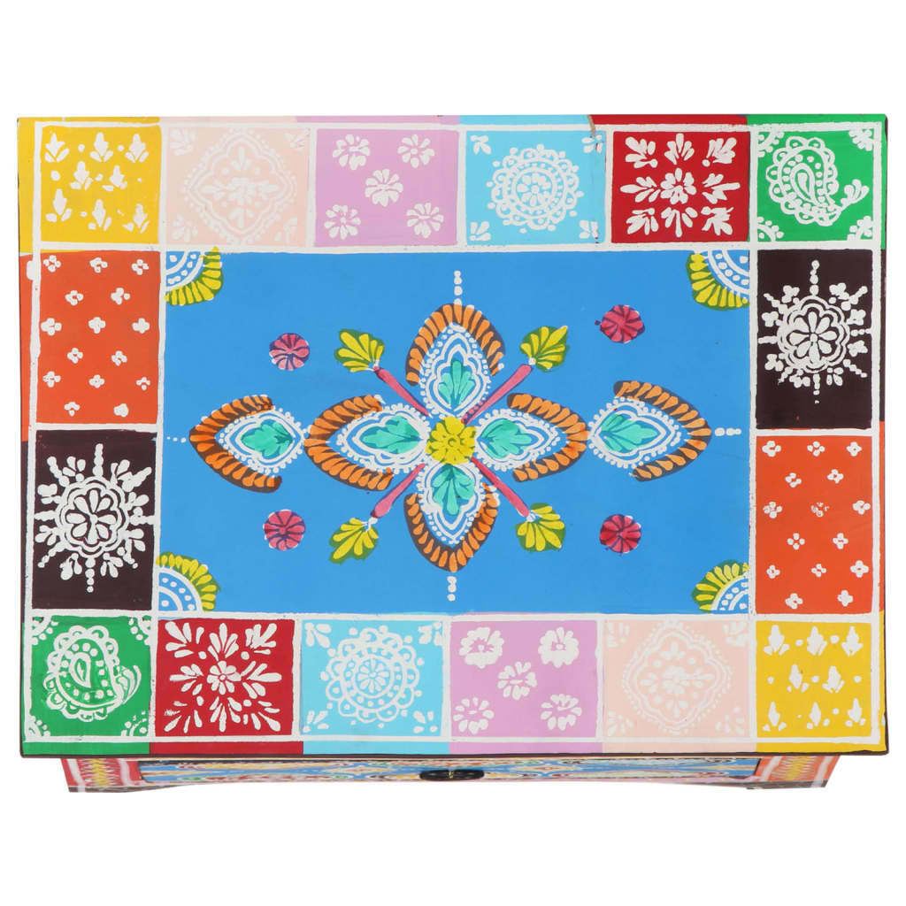 vidaXL Nachttisch Handbemalt 40x30x50 cm Mango Massivholz