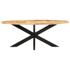 vidaXL Esstisch Oval 200x100x75 cm Raues Mangoholz
