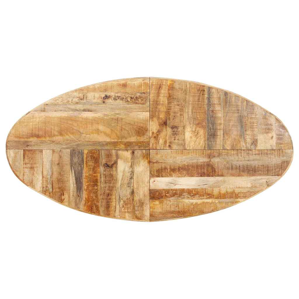 vidaXL Esstisch Oval 200x100x75 cm Raues Mangoholz