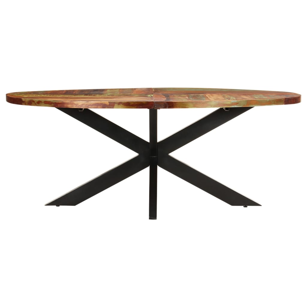 vidaXL Esstisch Oval 200x100x75 cm Altholz Massiv