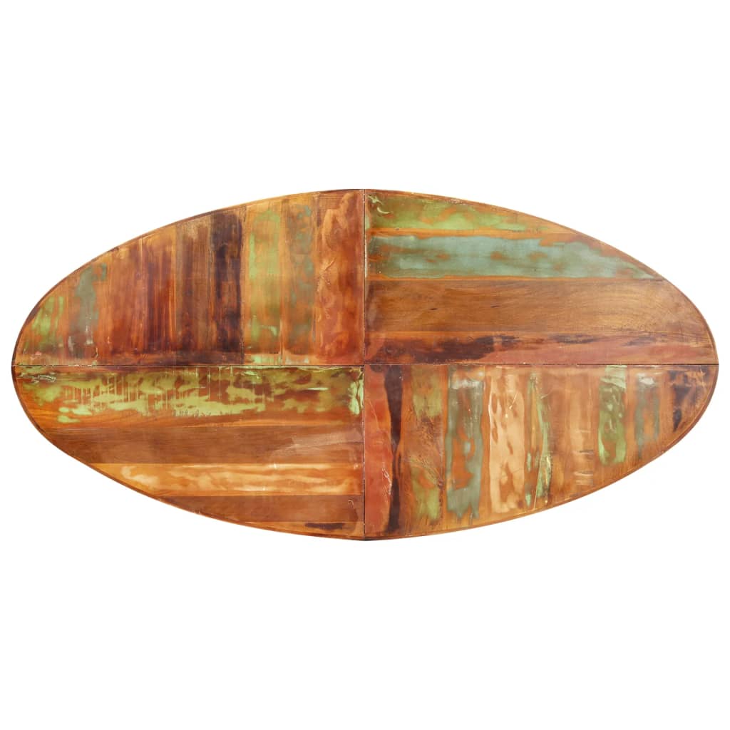 vidaXL Esstisch Oval 200x100x75 cm Altholz Massiv