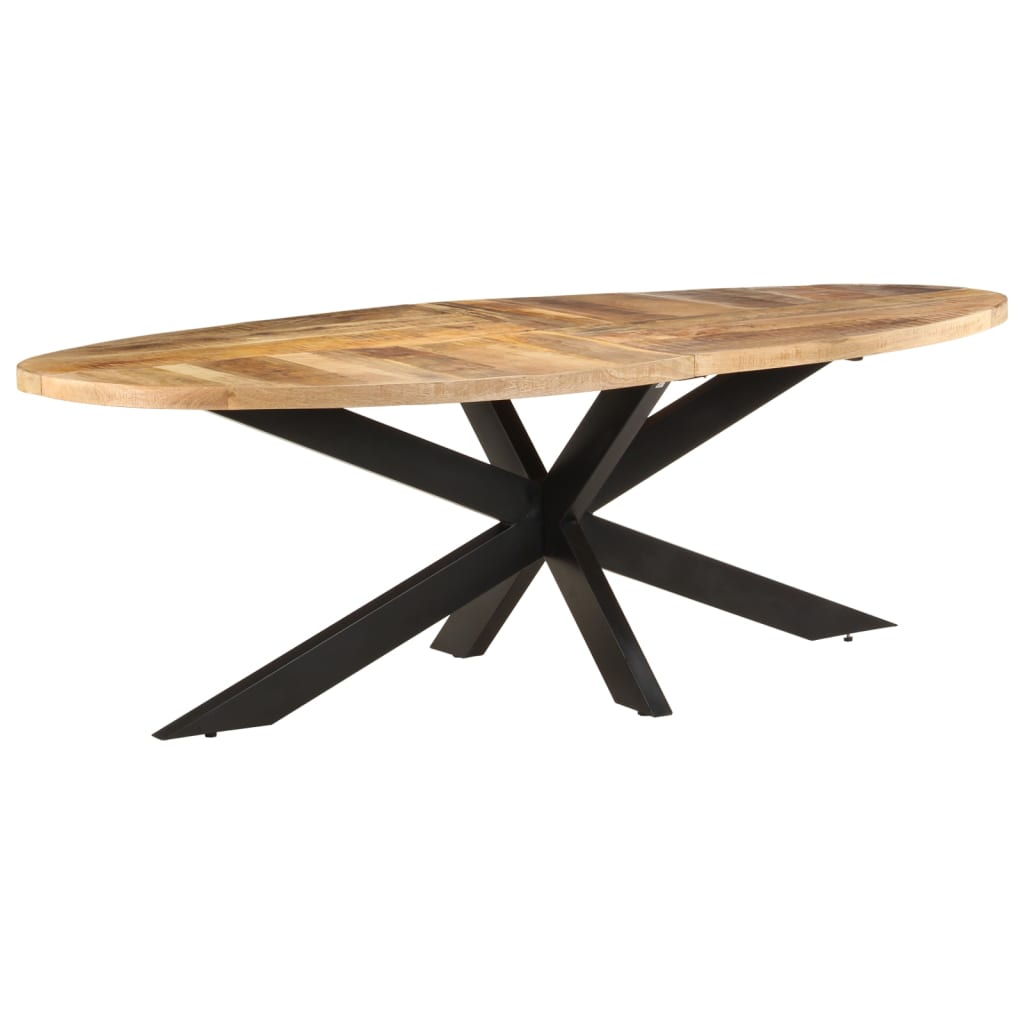 vidaXL Esstisch 140x140x75 cm Raues Mangoholz