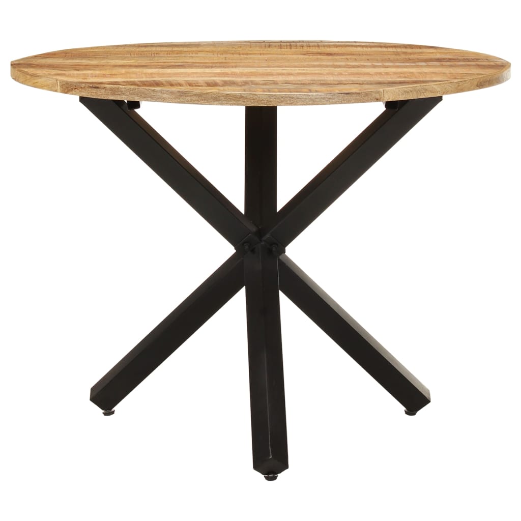 vidaXL Esstisch Rund 100x100x75 cm Raues Mangoholz