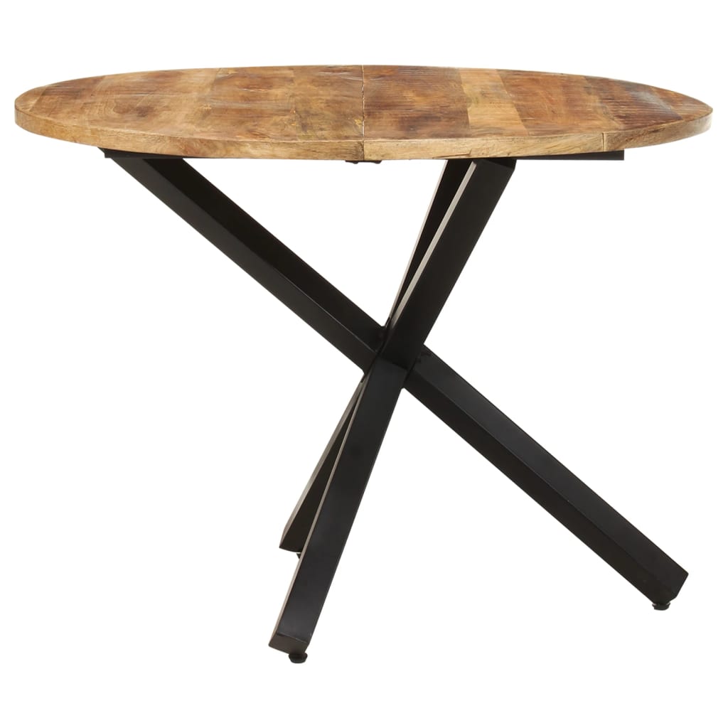 vidaXL Esstisch Rund 100x100x75 cm Raues Mangoholz