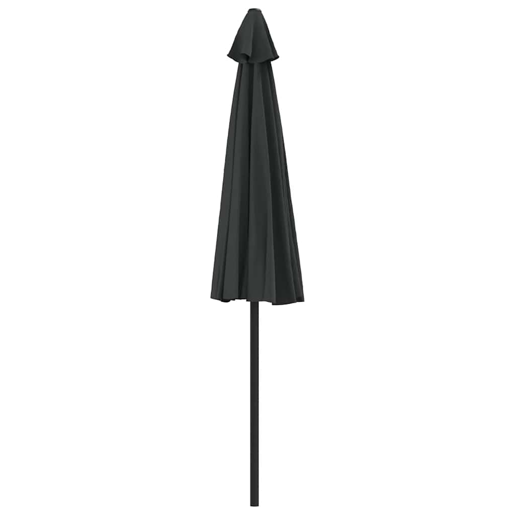 vidaXL Balkon-Sonnenschirm Alu-Mast Schwarz 270x144x222cm Halbrund