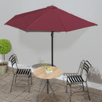 vidaXL Balkon-Sonnenschirm Alu-Mast Schwarz 270x144x222cm Halbrund