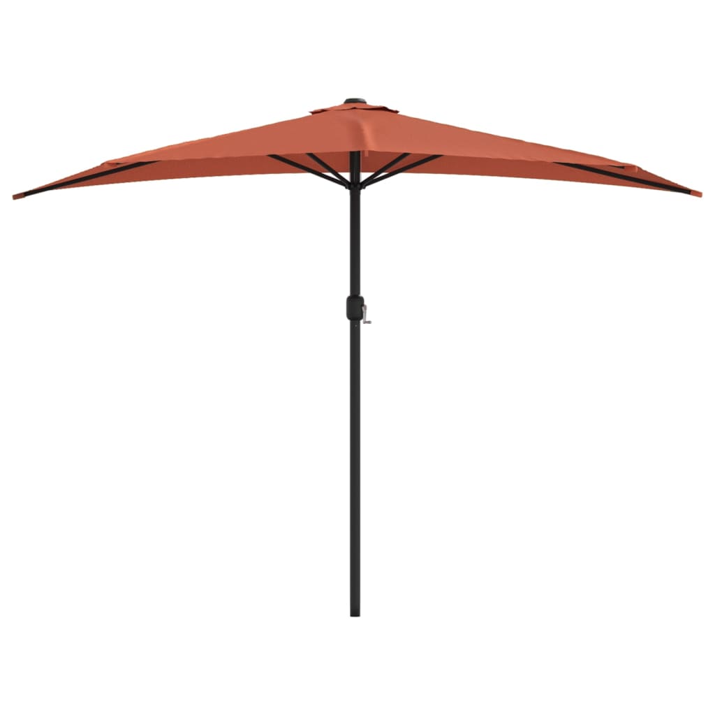 vidaXL Balkon-Sonnenschirm Alu-Mast Terrakotta 300x155x223cm Halbrund