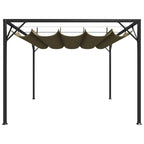 vidaXL Gartenpavillon mit Ausziehbarem Dach 3x3 m Taupe 180 g/m²