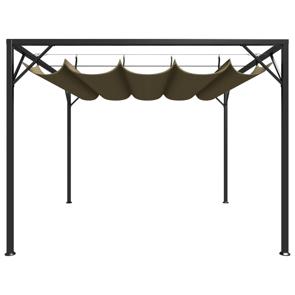 vidaXL Gartenpavillon mit Ausziehbarem Dach 3x3 m Taupe 180 g/m²