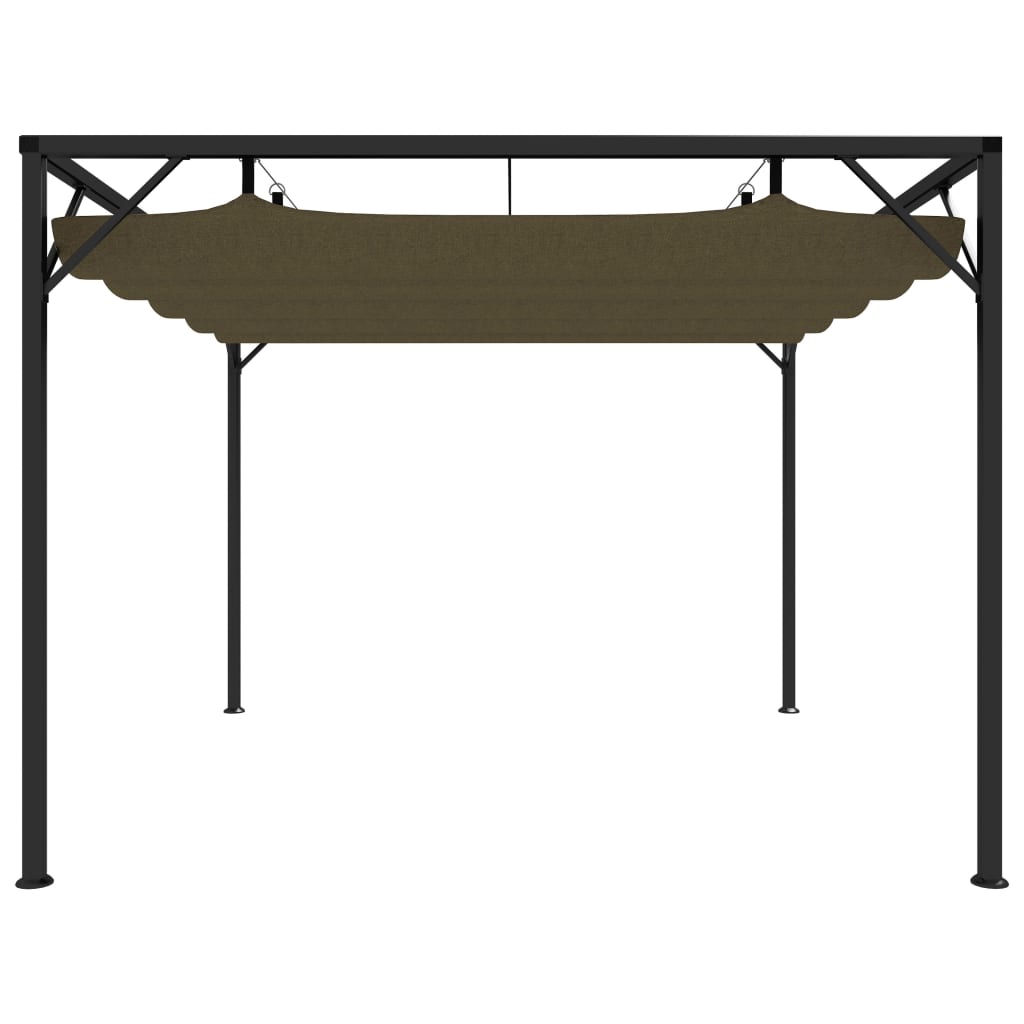 vidaXL Gartenpavillon mit Ausziehbarem Dach 3x3 m Taupe 180 g/m²