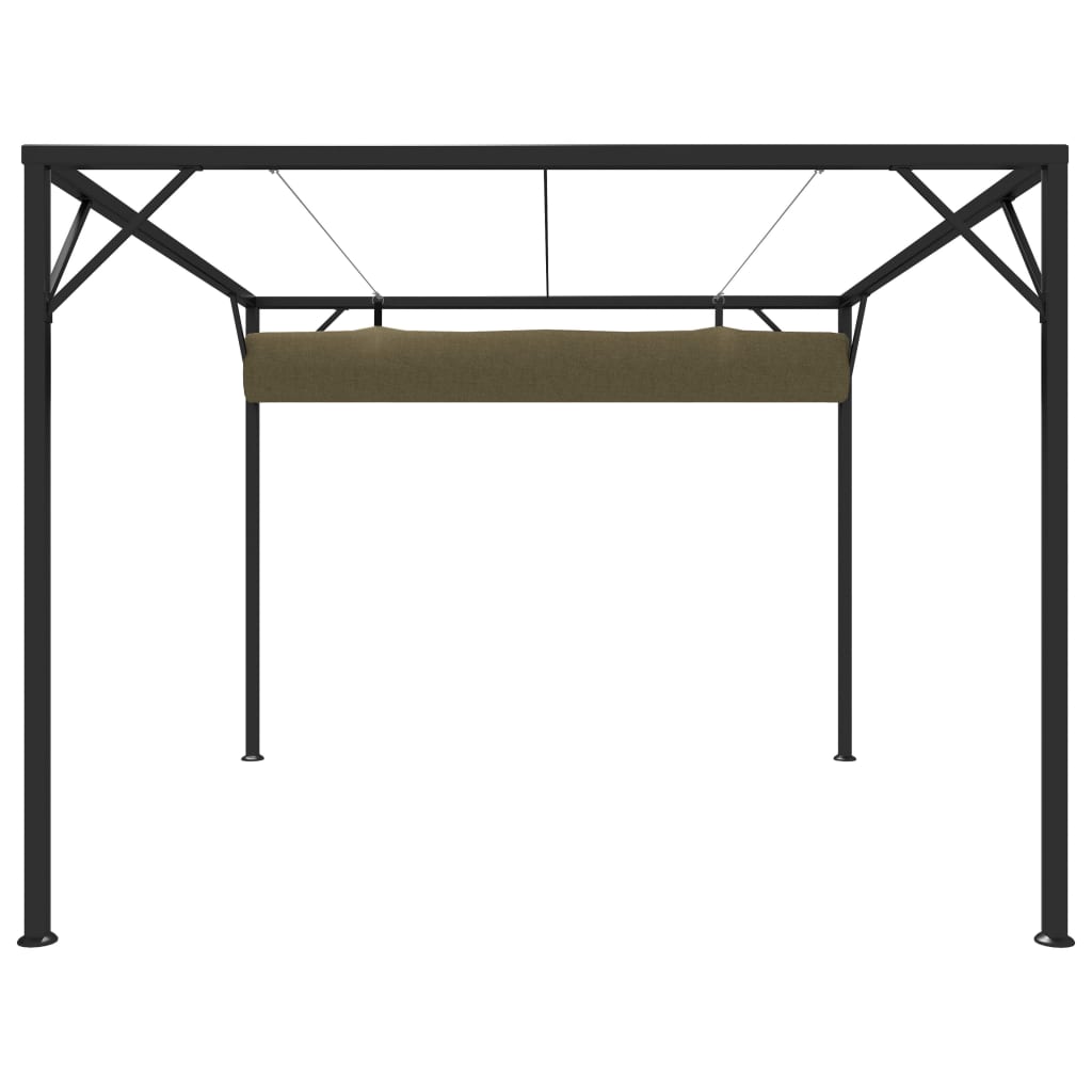 vidaXL Gartenpavillon mit Ausziehbarem Dach 3x3 m Taupe 180 g/m²